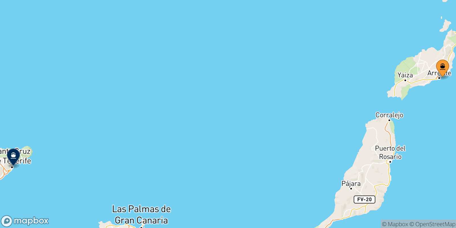 Mapa de la ruta Arrecife (Lanzarote) Santa Cruz De Tenerife