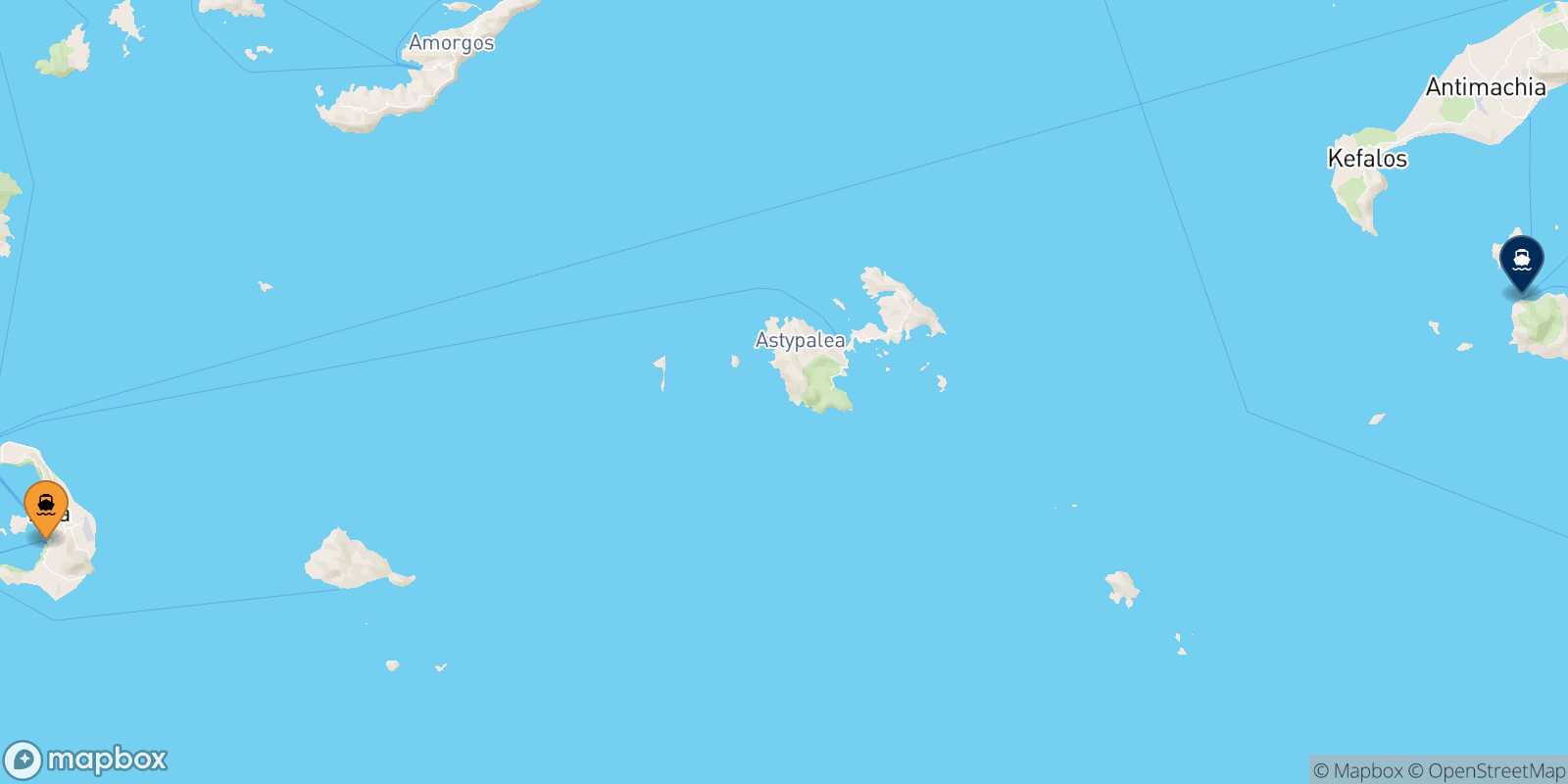 Mapa de la ruta Santorini Nisyros