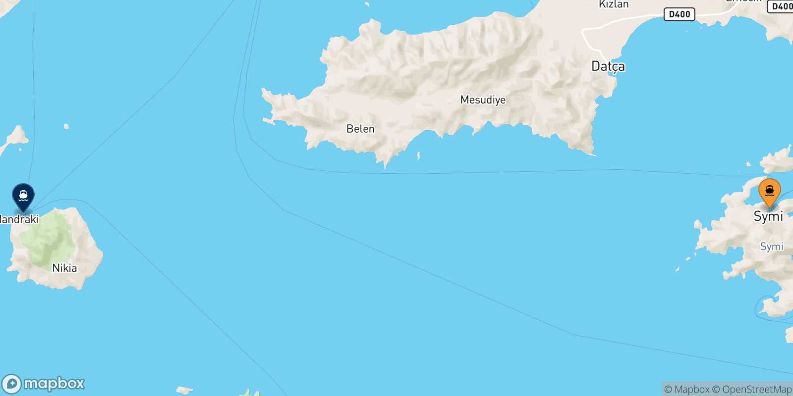 Mapa de la ruta Symi Nisyros