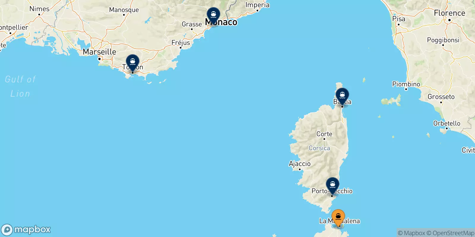 Ferries de Golfo Aranci a Francia