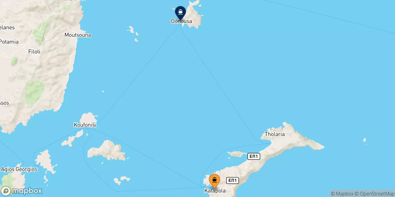 Ferries de Katapola (Amorgos) a Donoussa