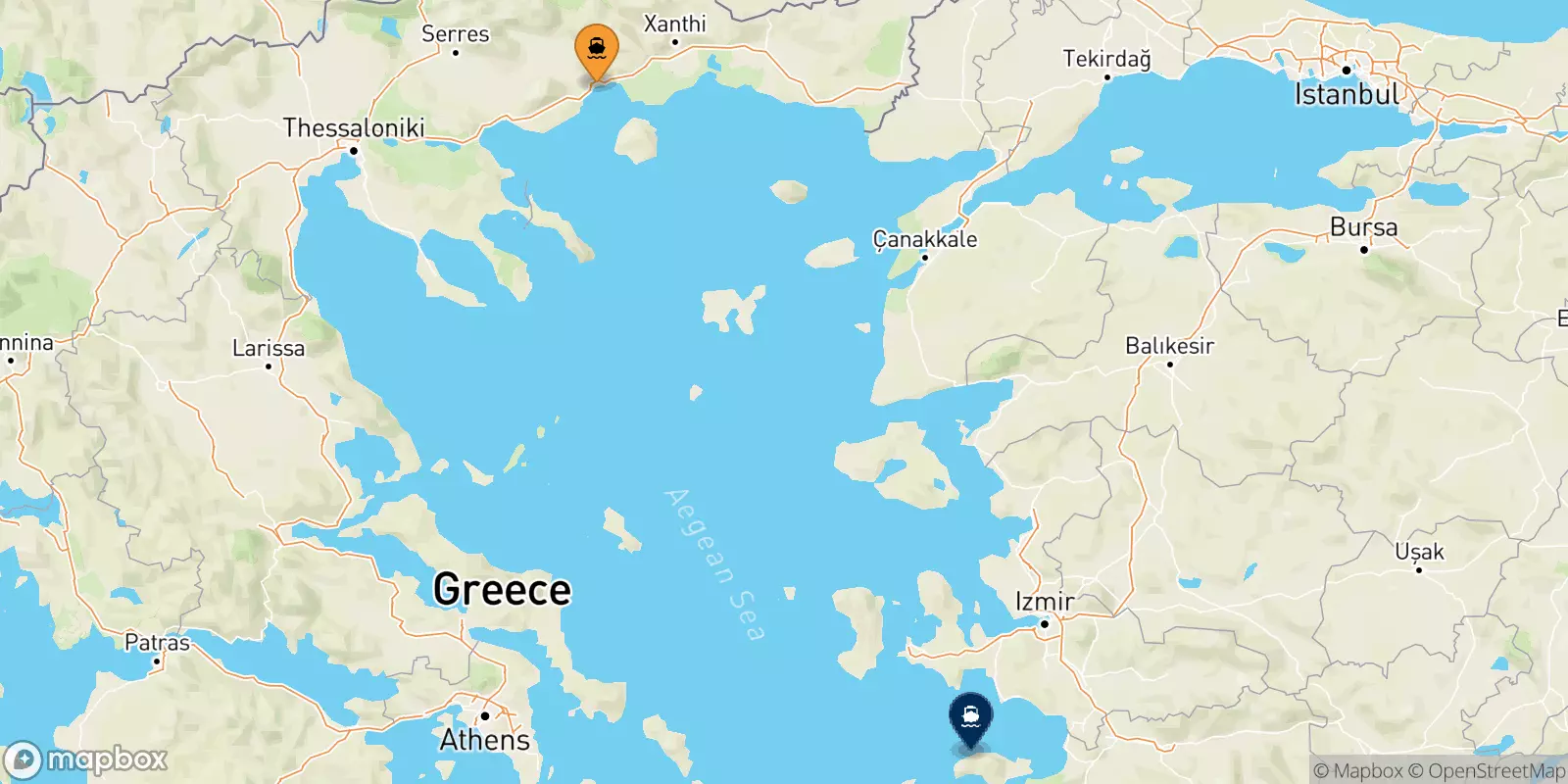 Ferries de Kavala a Karlovassi (Samos)