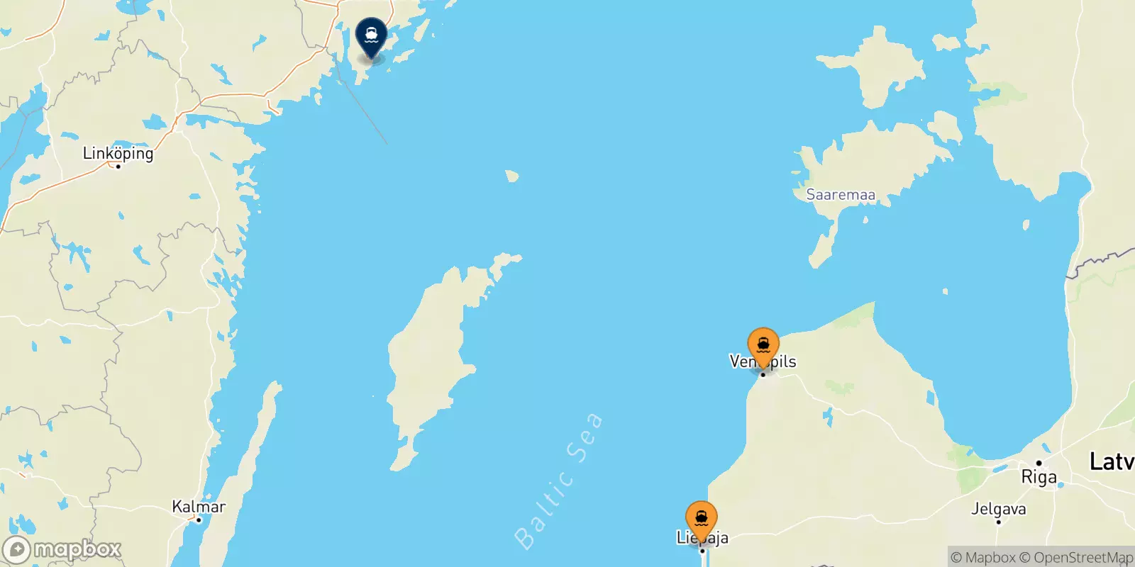 Ferries de Letonia a Nynashämn