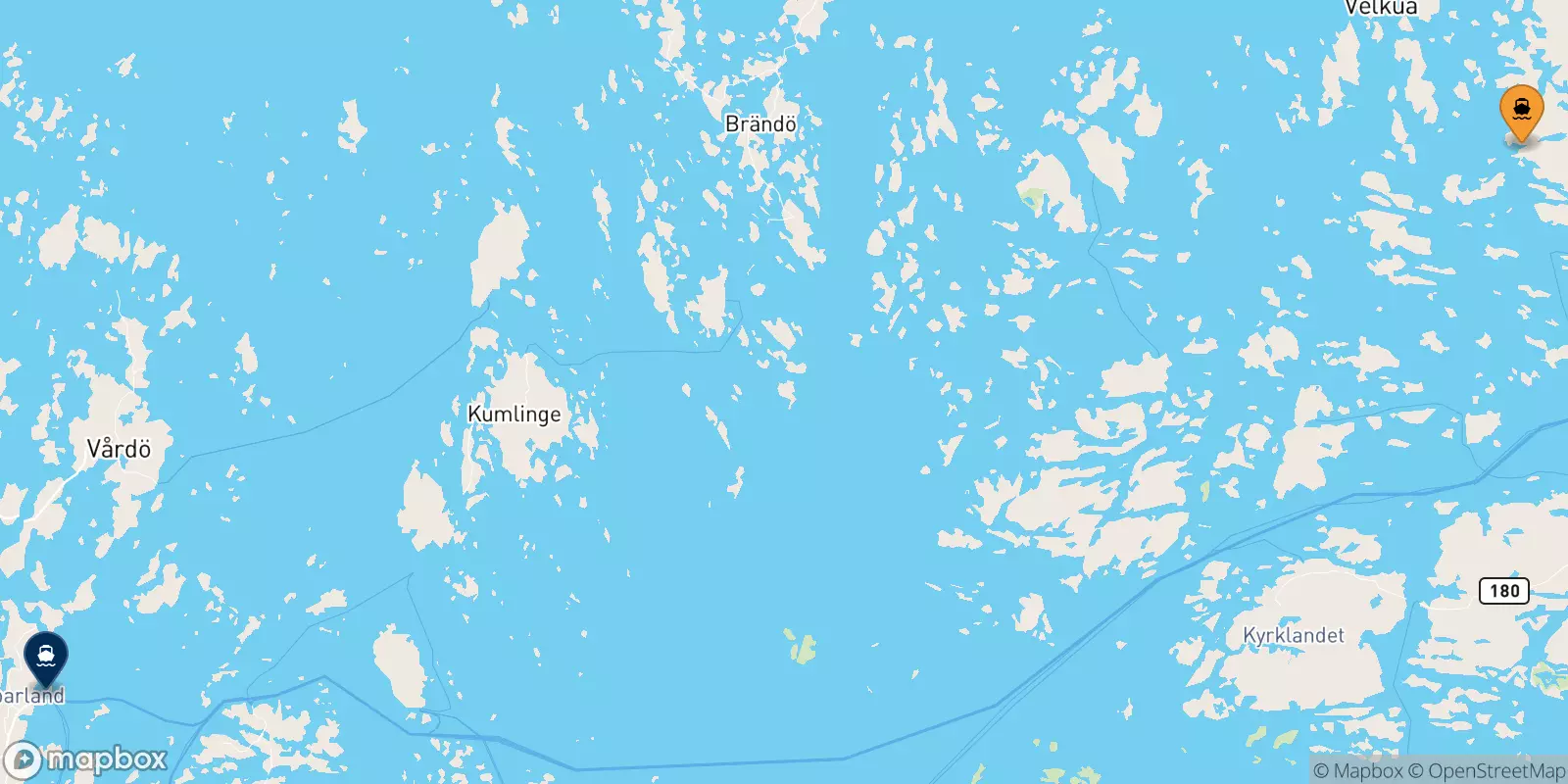 Ferries de Naantali a Langnäs