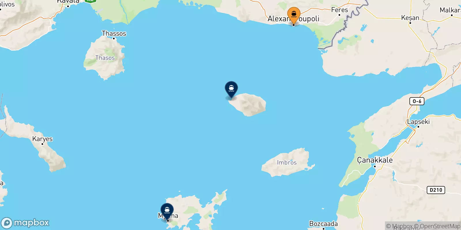 Ferries de Alexandroupoli a Islas Del Egeo