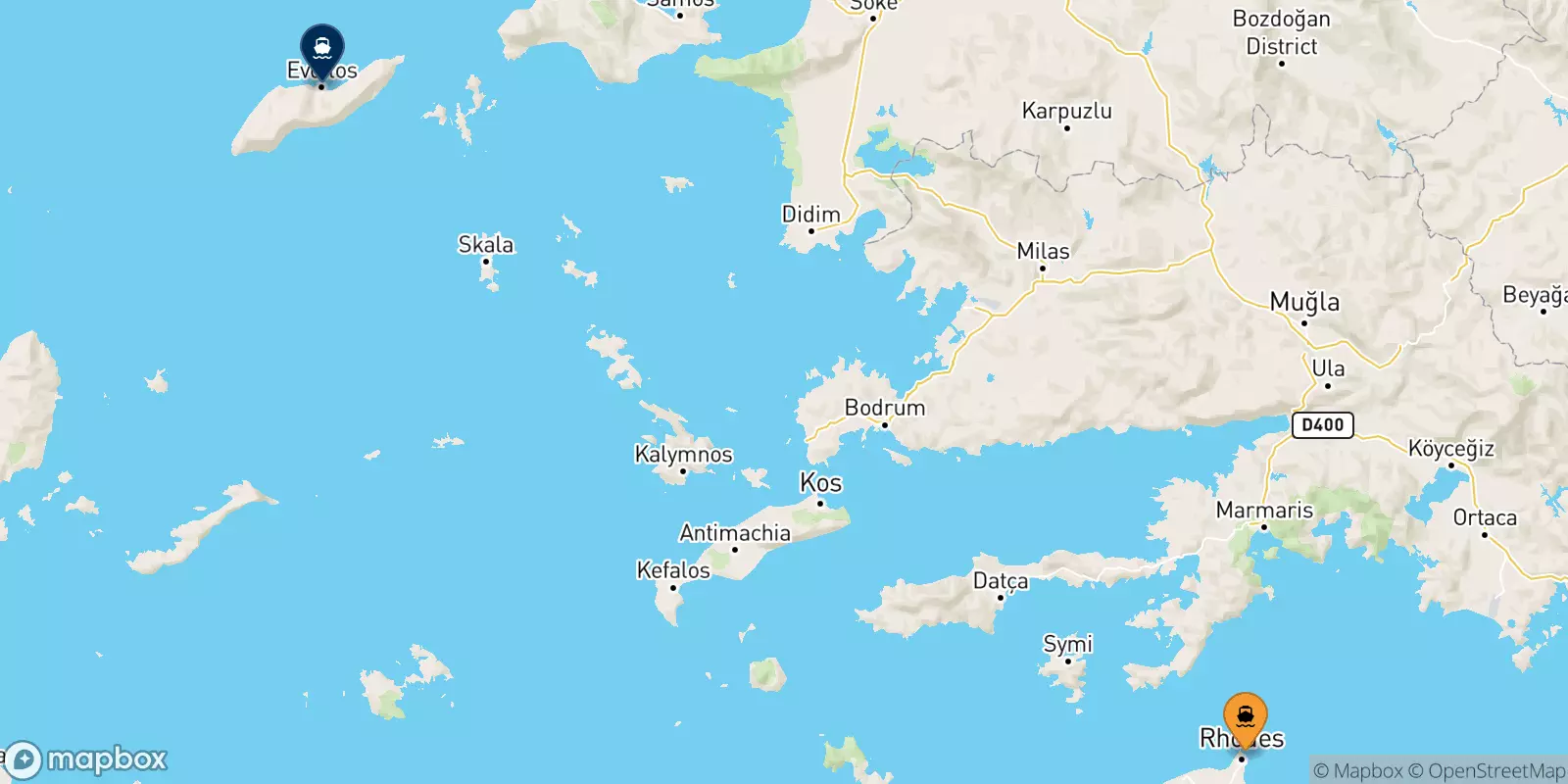 Ferries de Rodas a Agios Kirikos (Ikaria)