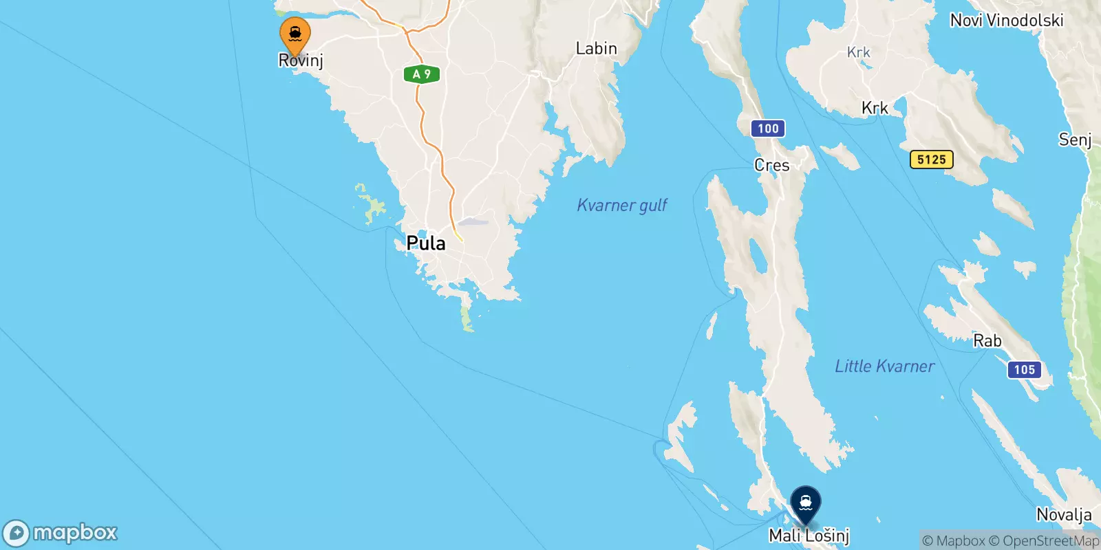 Ferries de Croacia a Mali Losinj