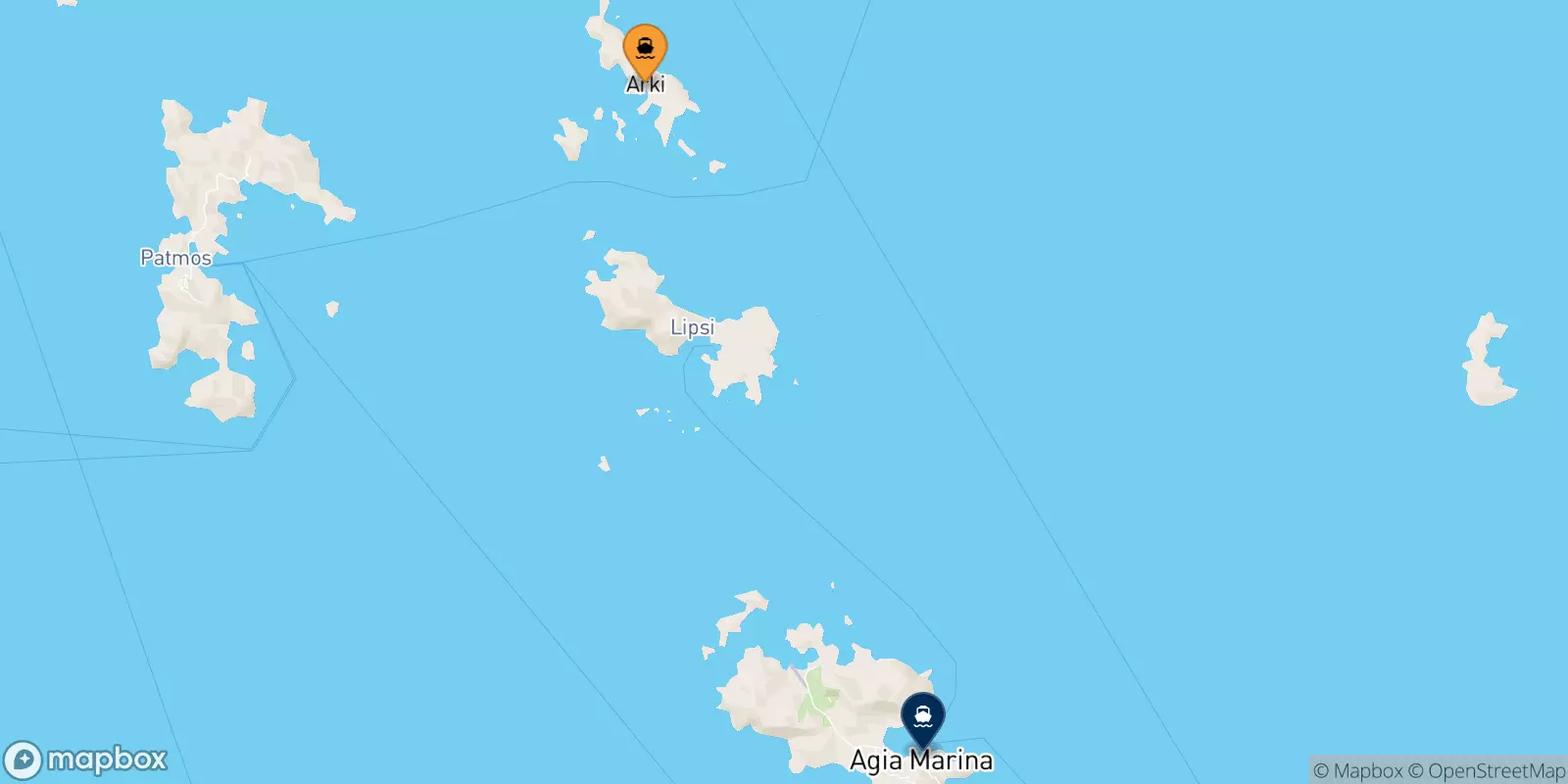 Ferries de Arkyi a Agia Marina (Leros)