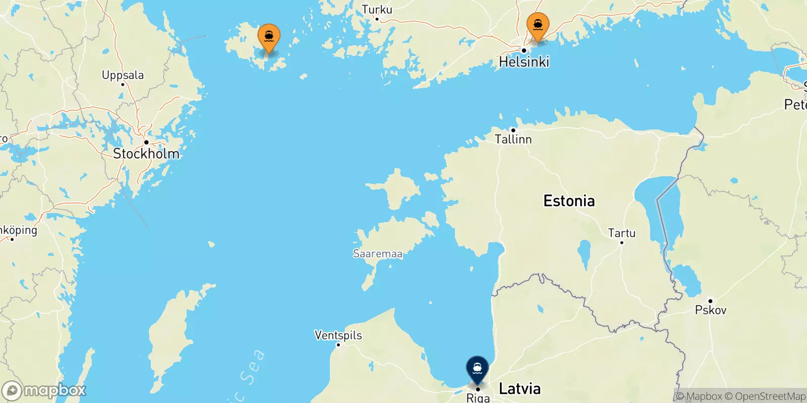 Ferries de Finlandia a Letonia