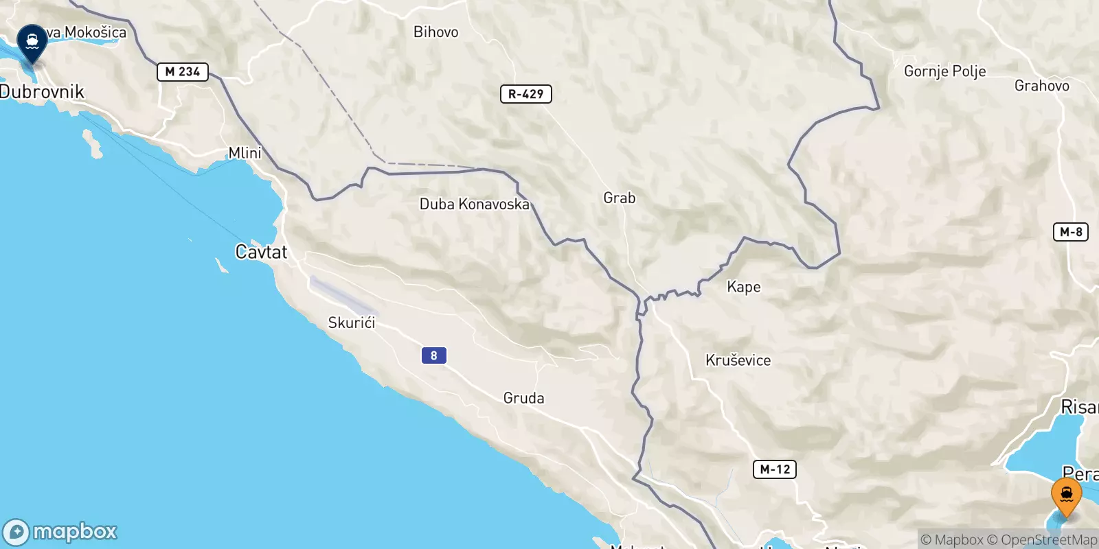 Ferries de Budva a Croacia