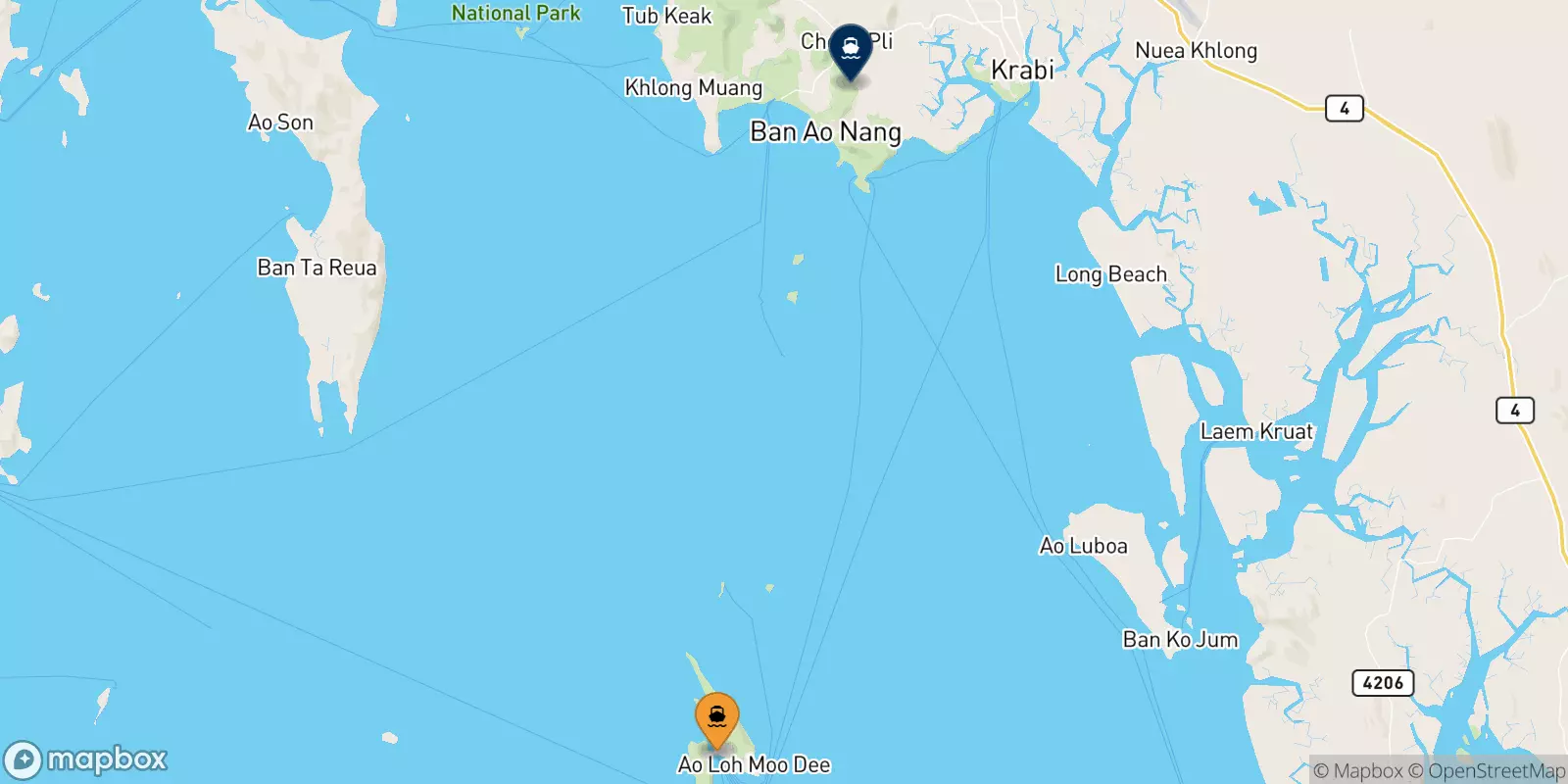 Ferries de Islas Phi Phi a Ao Nang (Nopparat Thara Pier)