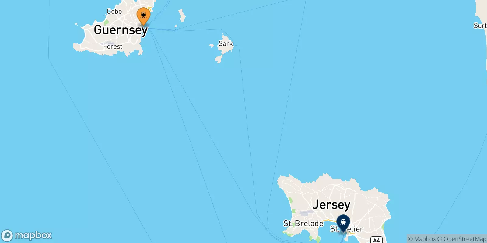 Ferries de Guernsey a Jersey